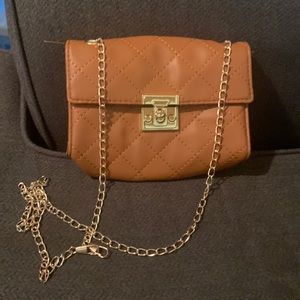 Tan Gold Buckle Purse